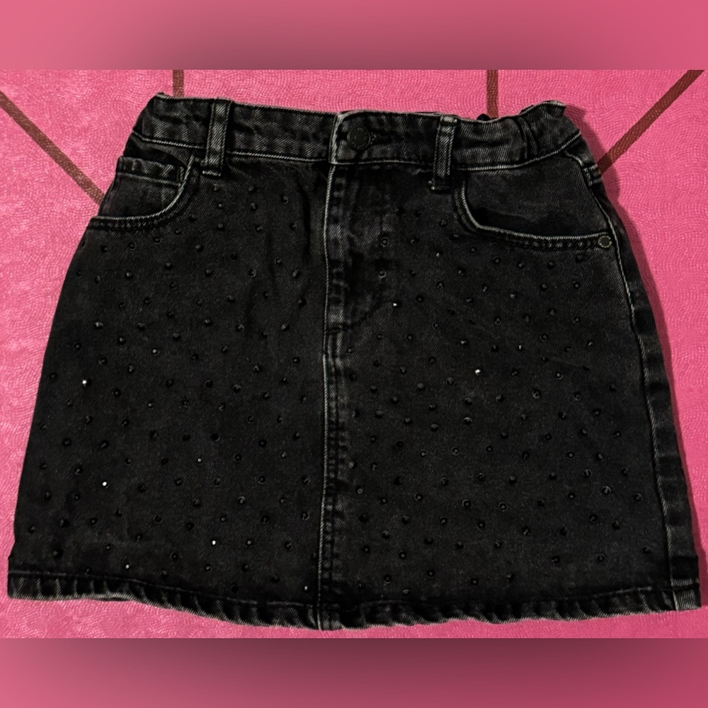 Denim Co. Rhinestone Studded Denim Skirt
